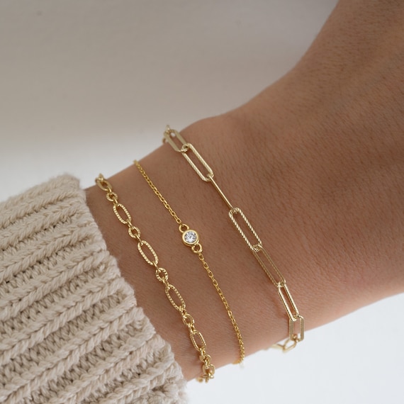 Gold Bracelet Chain Bracelet Dainty Bracelet Gold Chain Silver Chain Silver  Bracelet Paperclip Bracelet Gifts for Her Minimalist Bracelet - Etsy Ireland