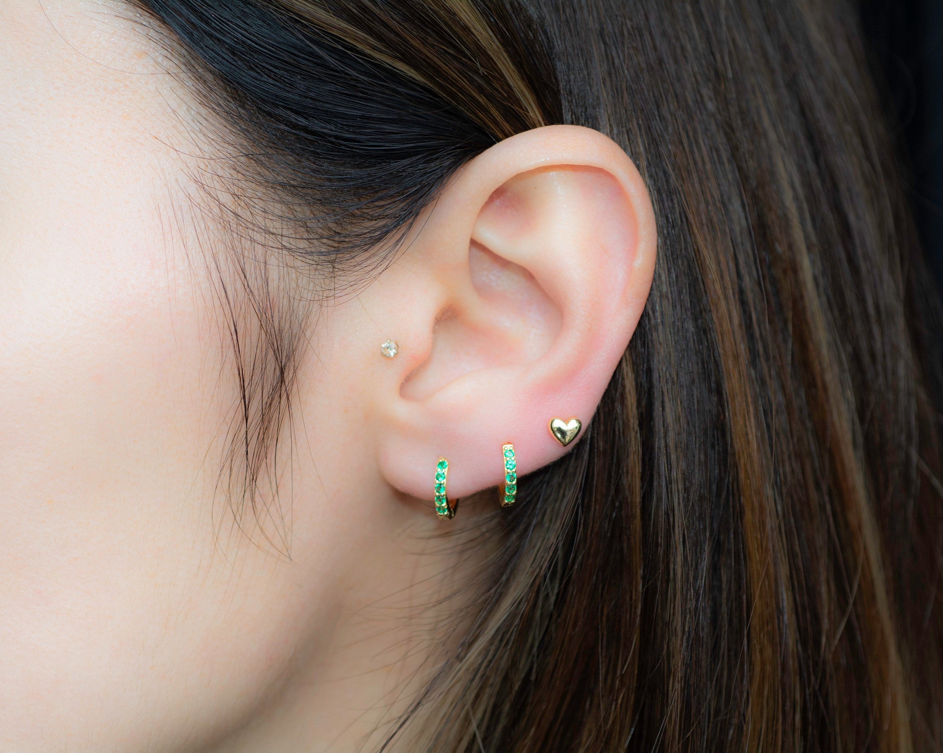 small green hoop earrings