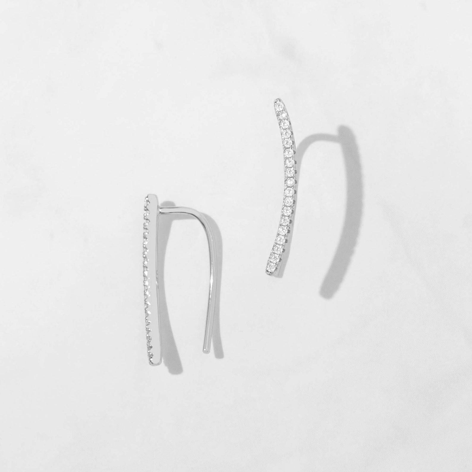 Diamond Ear Climber Earrings CZ Ear Climber Earrings Ear Etsy