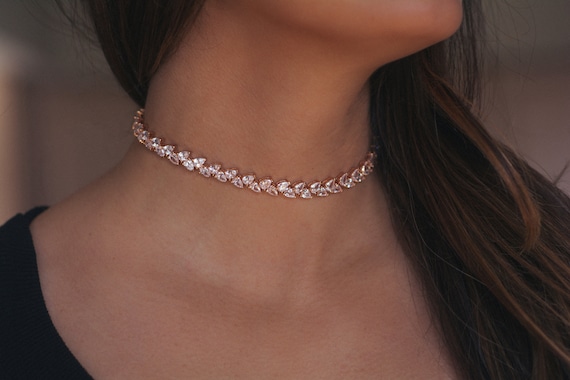 hierarki dobbelt tolerance Diamond Choker CZ Choker Fancy Choker Necklace Prom Jewelry - Etsy