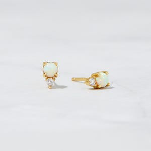 Opal Earrings, Opal Studs, Opal Stud Earrings, Silver Studs, Opal Earrings, Tiny Gold Studs, Dainty Gold Stud Earrings, October Birthstone