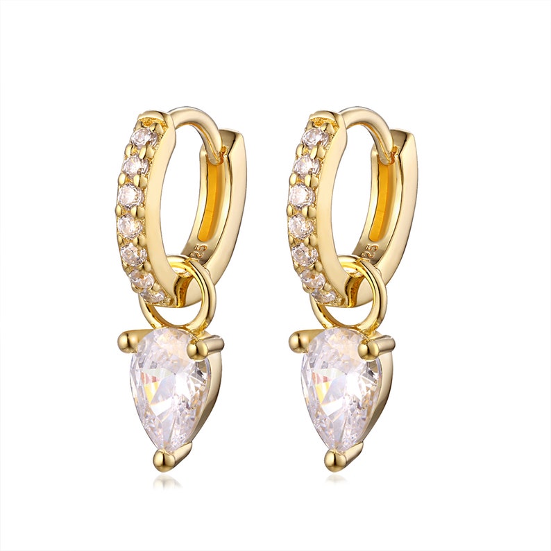 Charm Earrings Hoop Earrings With Charm Dangle Earrings Etsy