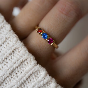 Birthstone Ring, Personalized Ring, Custom Ring, Gemstone Ring, Gift ...