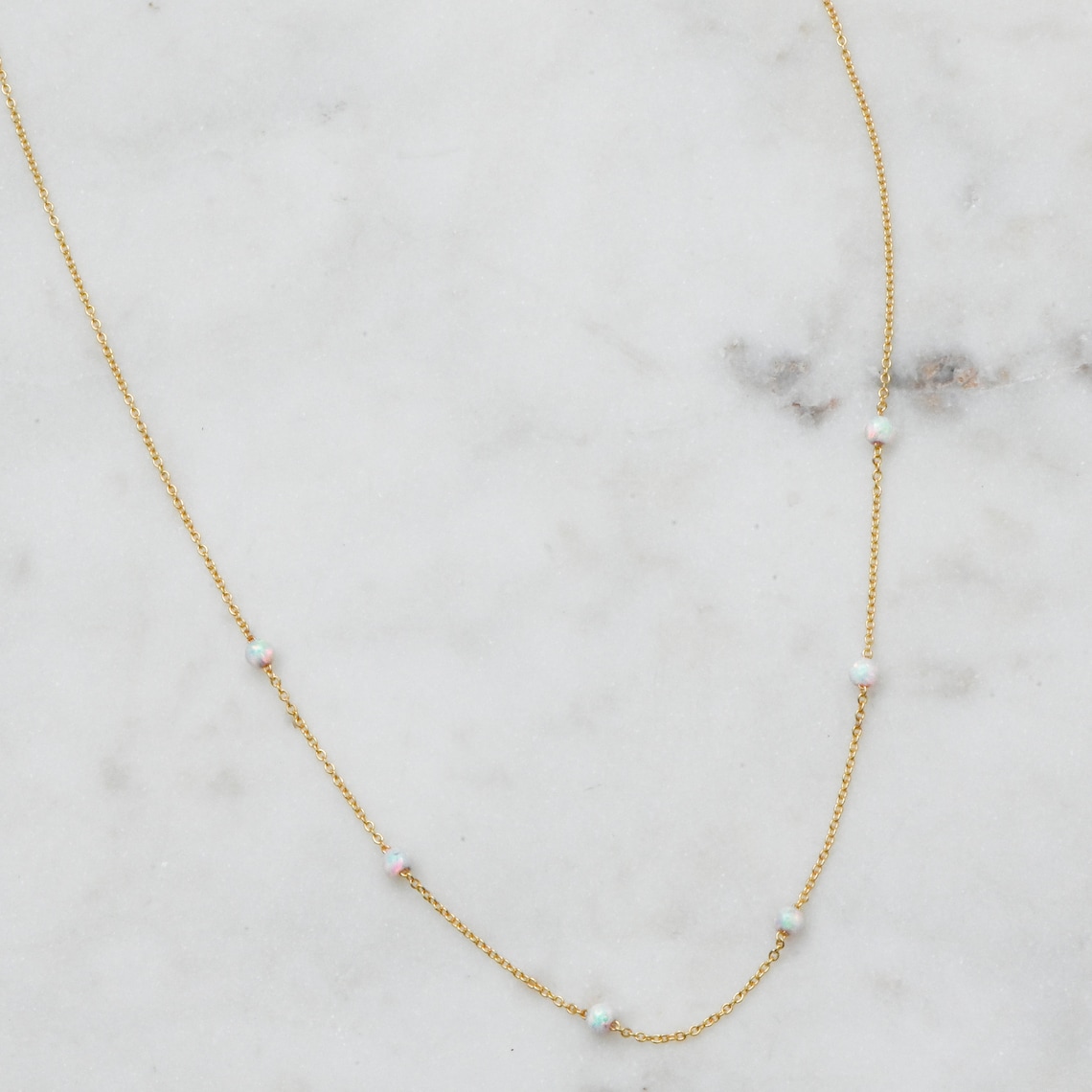 Opal Necklace Dainty White Opal Necklace Opal Jewelry Etsy