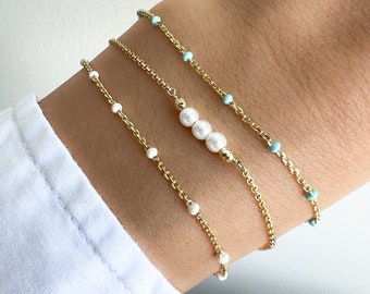 Pearl Bracelet, Dainty Pearl Bracelet, Delicate Pearl Bracelet, Pearl Jewelry, Pearl Bridal Jewelry, Gift for Her, Bridesmaid Gift, Pearls