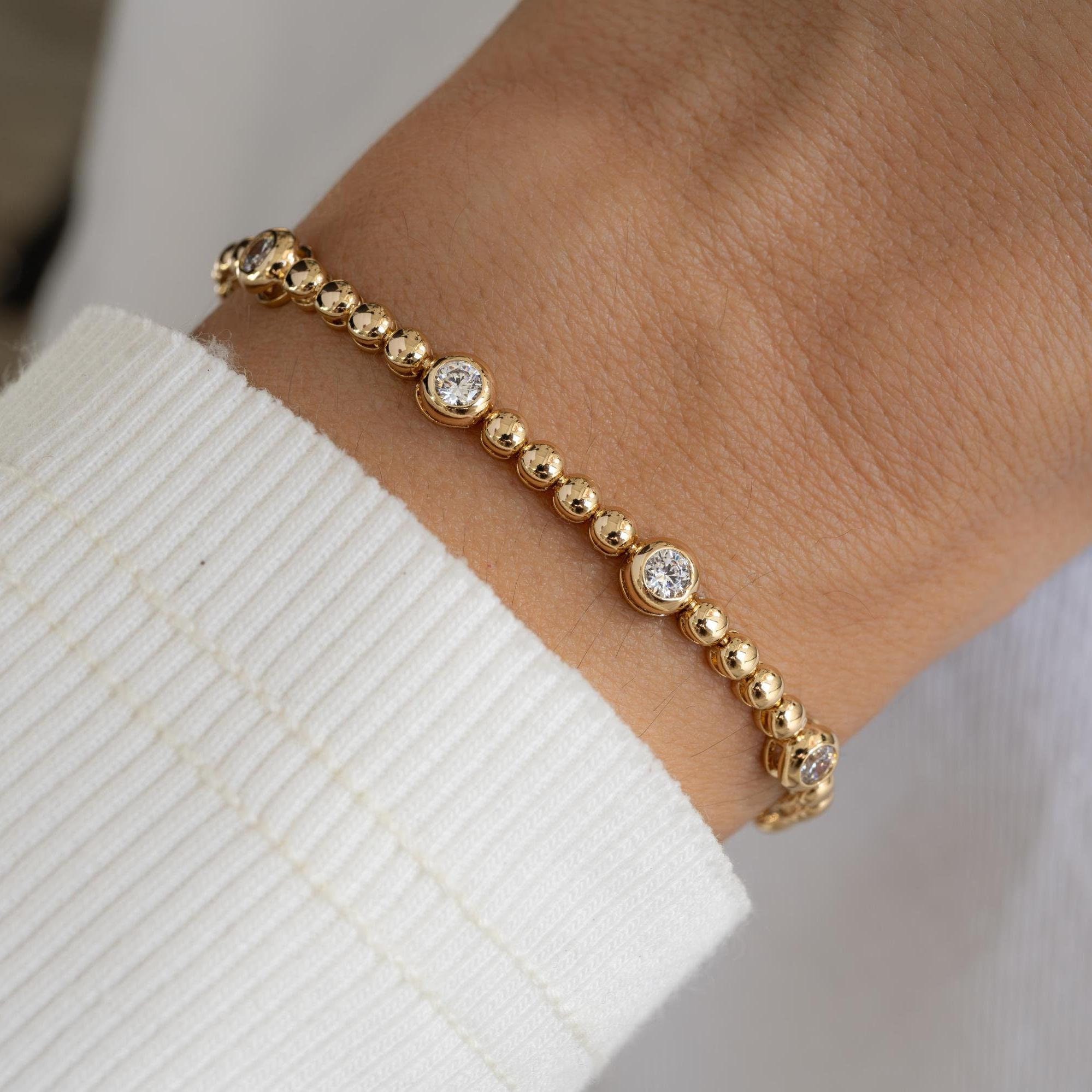 Tennis Bracelet, Bezel Tennis Bracelet, Beaded Bracelet, Dainty Bracelet, Diamond Bracelet, Gift for Her, Minimalist Bracelet, CZ Bracelet