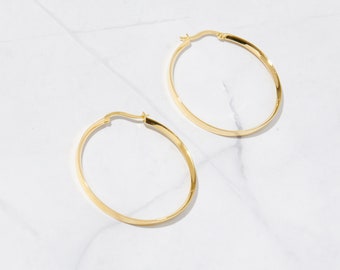 Large Gold Hoop Earrings, Gold Hoops, Silver Hoop Earrings, Sterling Silver Hoops, 14k Gold Hoop Earrings, Gift for Her, Christmas Gift