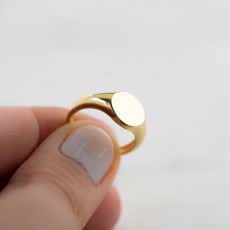 Signet Ring, Gold Signet Ring, Ring, Monogram Ring, Statement Ring, Minimalist Ring, Gift for Her, Christmas Gift, Dainty Ring image 3