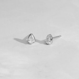 Pear Stud Earrings, Tear Drop Studs, Tiny Stud Earrings, Minimalist Earrings, Stud Earrings Dainty Earrings Gold Stud Earrings Tiny Earrings image 4