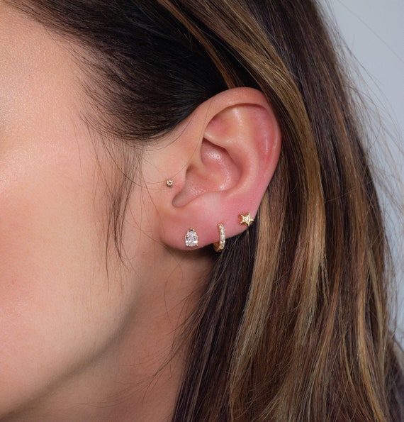 Mini Open Circle Drop Earrings | Simple Everyday Earrings | IB Jewelry