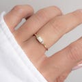 Opal Ring, Baguette Ring, Dainty Opal Ring, Minimalist Ring, Stacking Ring, October Birthstone Ring, Gift for her, Promise Ring, Bezel Ring