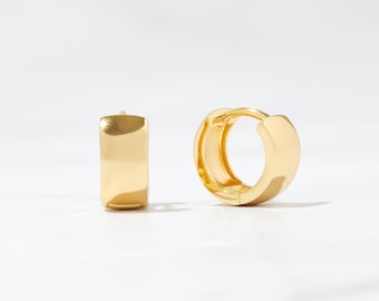 Kleine klobige Creolen, kleine Creolen, Huggie Ohrringe, kleine Creolen, Gold Creolen, minimalistische Creolen, Gold Creolen Geschenk für sie