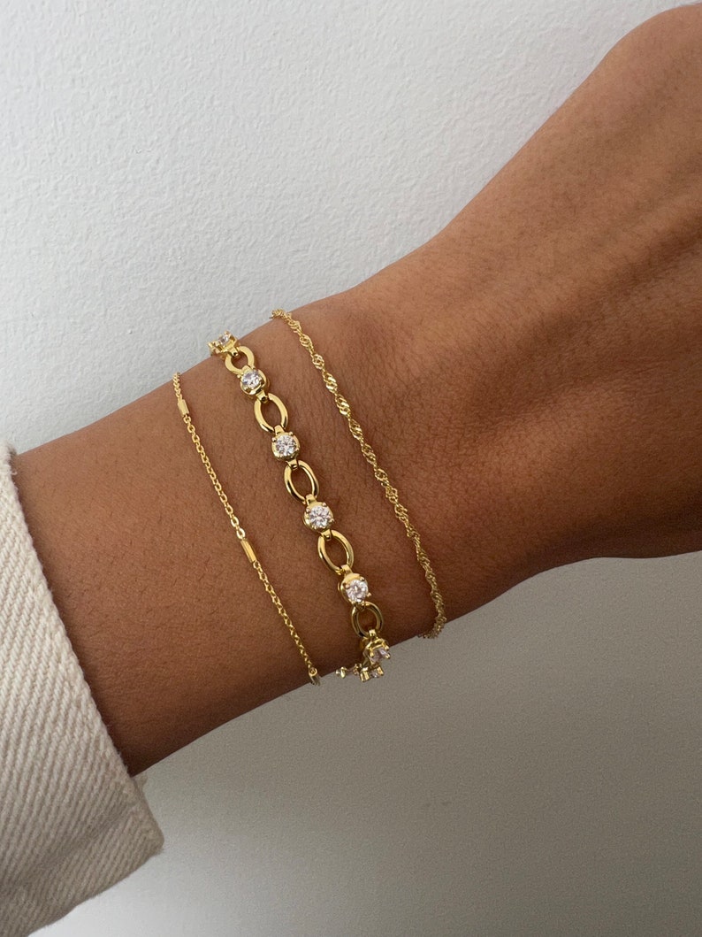 Two Delicate Bracelets Set, Dainty Bracelet Set, Two Minimalist Bracelets, Delicate Bracelet, Gift for her, Gold Bracelet, Silver Bracelet image 6