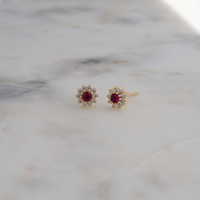 Ruby Earrings July Birthstone Ruby Jewelry Gemstone - Etsy