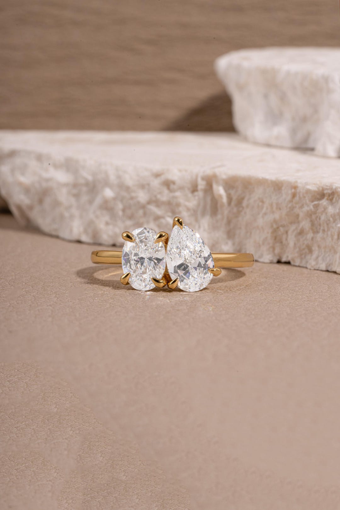 Sami Rind Oval Toi Et Moi Ring by Sami Jewels, Two Stone Ring, Engagement Ring ...