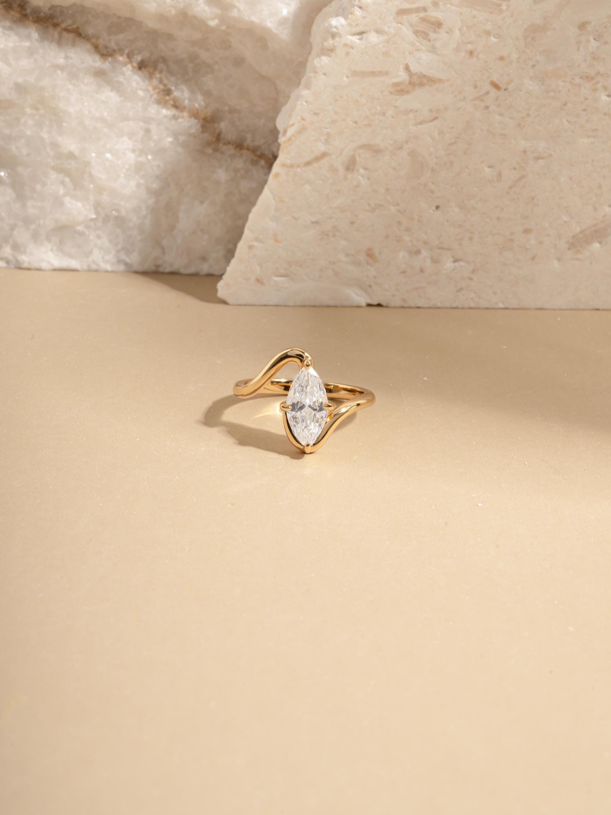 Sami Rind Marquise Ring by Sami Jewels, Wave Ring, Promise Ring, Engagement Ring ...
