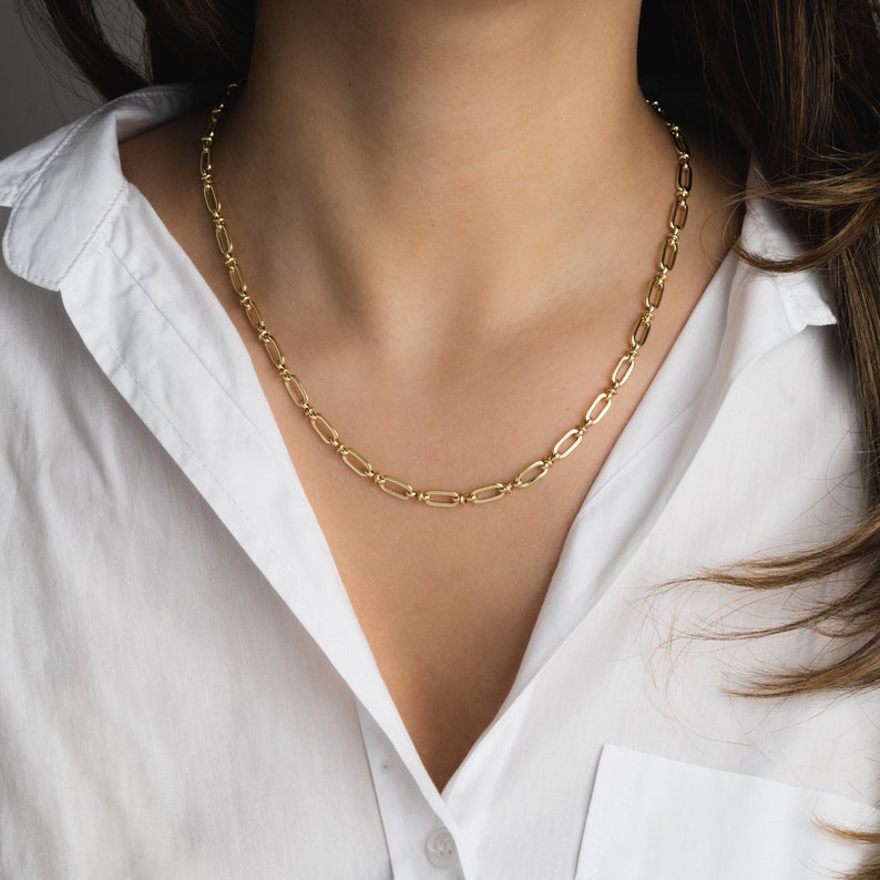 Chain Necklace, Gold Chain Necklace, Silver Chain Necklace, Gold Necklace, Dainty Necklace, Statement Necklace Layered Necklace Gift for Her image 2