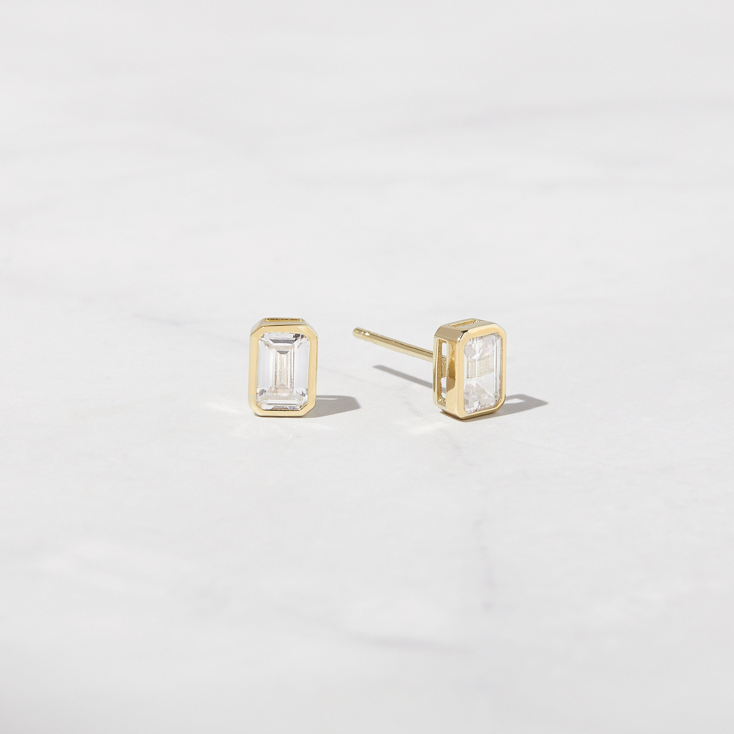 Baguette Earrings, Stud Earrings, Minimalist Earrings, Dainty Earrings, Diamond Earrings, Earrings, Everyday Earrings, Gold Earrings, Silver