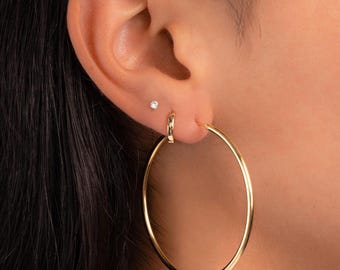 50mm Oversized Earrings, Extra-large Hoop Earrings, Sterling