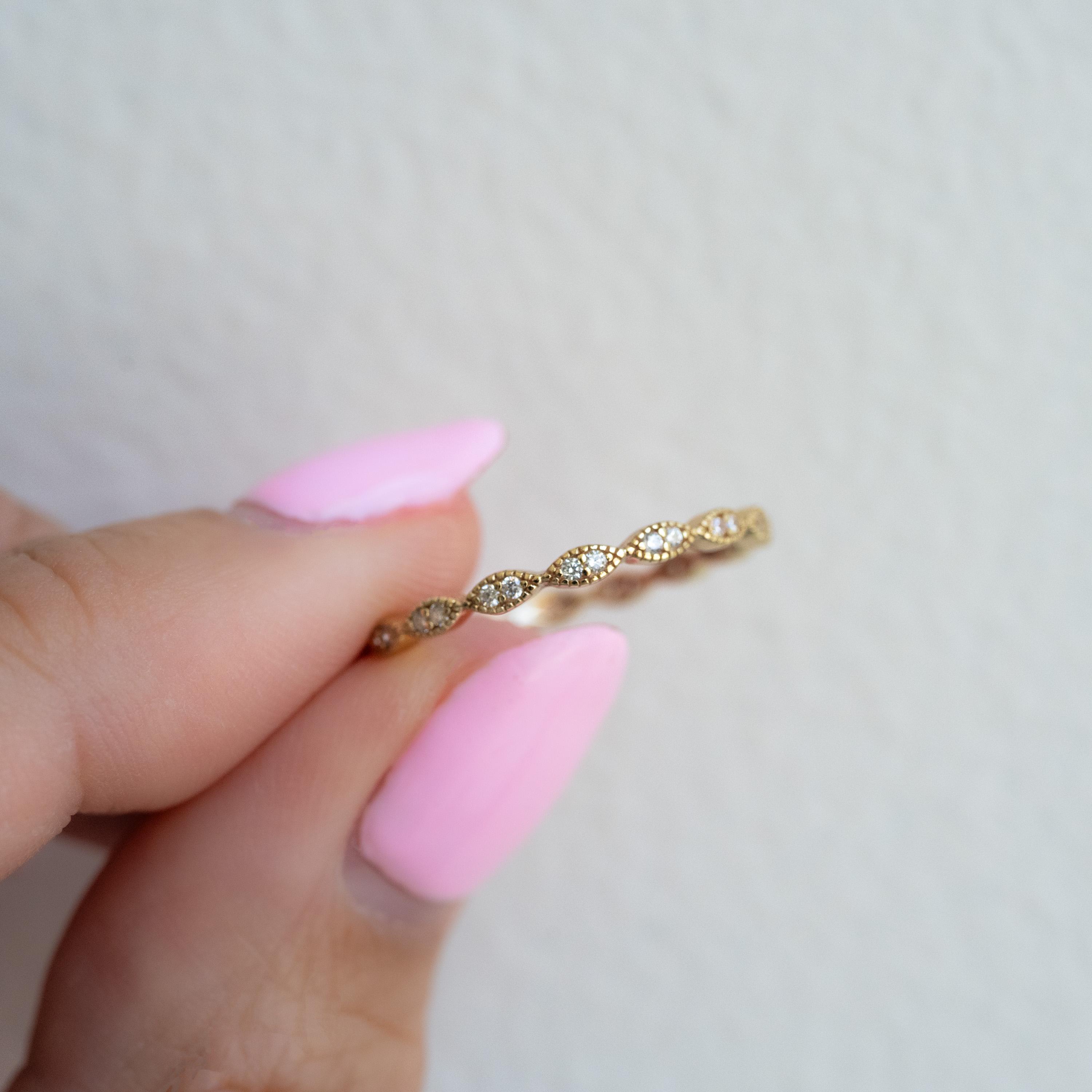 Eternity Band, Minimalist Ring, Stacking Ring, Eternity Ring, Stacking Ring, Diamond Ring, Dainty Ring, Wedding Band, Gift for Her Gold Ring