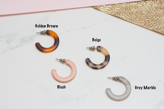 Small tortoise hoop earrings sale