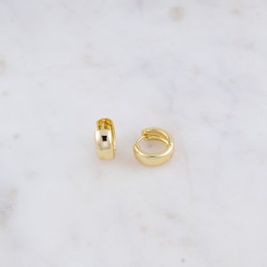 Chunky Hoop Earrings, Small Gold Hoop Earrings, Huggie Hoop Earrings, Sterling Silver Hoop Earrings, Thick Hoop Earrings, Small Hoops, Gift image 7