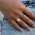 Opal Ring, Dainty Ring, October Birthstone, Opal Jewelry, Stackable Rings, Rings for Women, Gift for Her, Gift for Mom, Gemstone Ring
