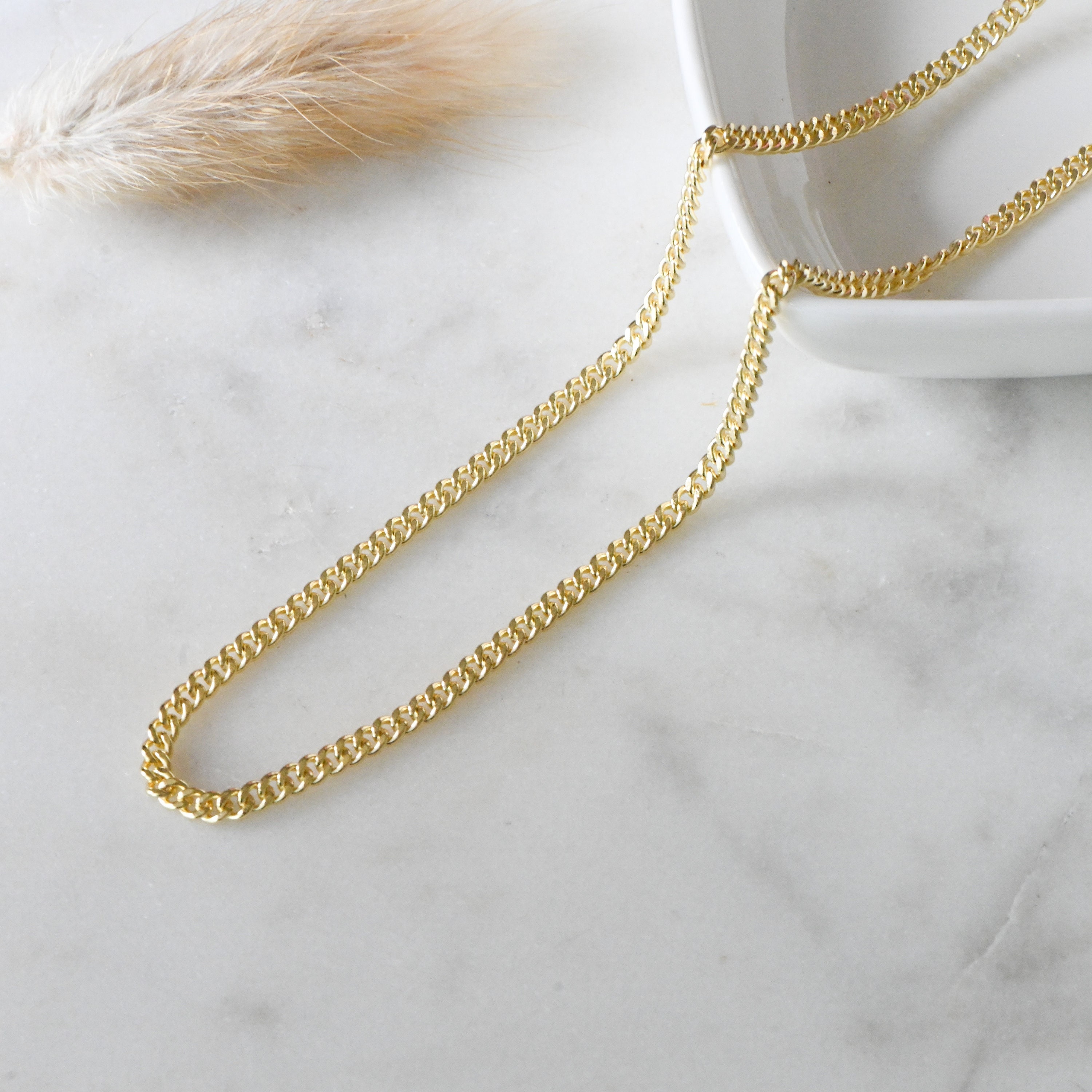 Curb Chain Necklace Gold Necklace Gold Chain Link Necklace Statement  Necklace for Women Thick Gold Chain Cuban Curb Link Chain Gift for Her 