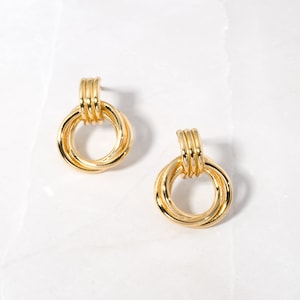 gold knot push back hoops