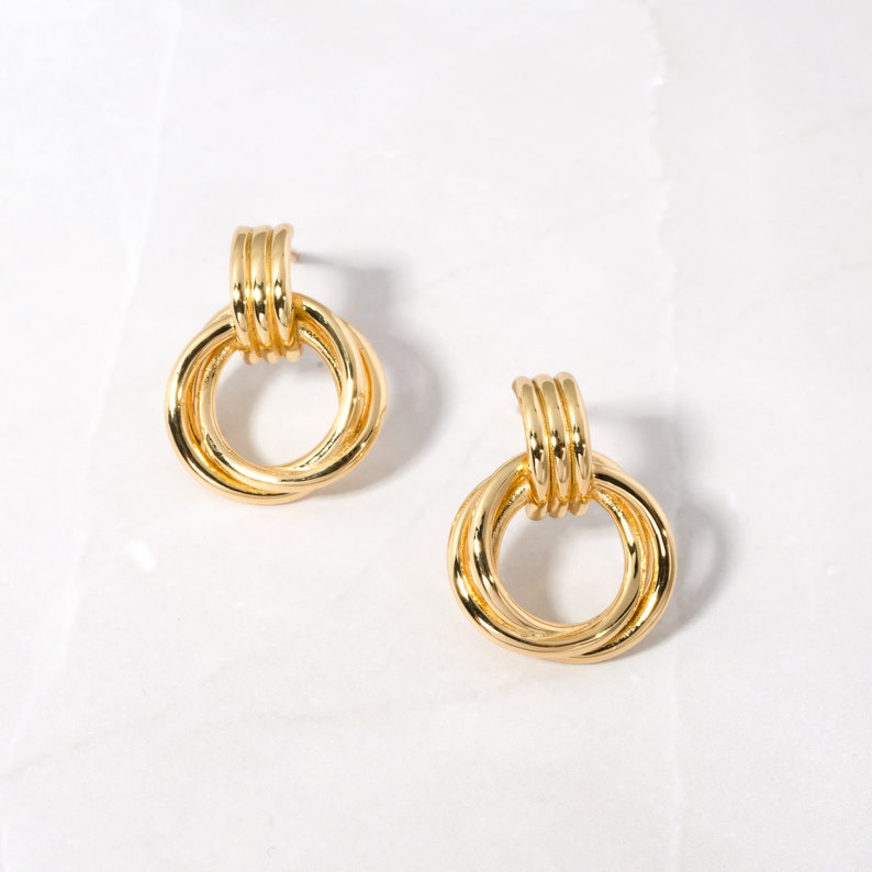 gold knot push back hoops