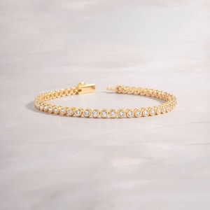 Tennis Bracelet, Gold Tennis Bracelet, Cubic Zirconia Tennis Bracelet, Dainty Bracelet, Diamond Bracelet, Gift for Her, Minimalist Bracelet