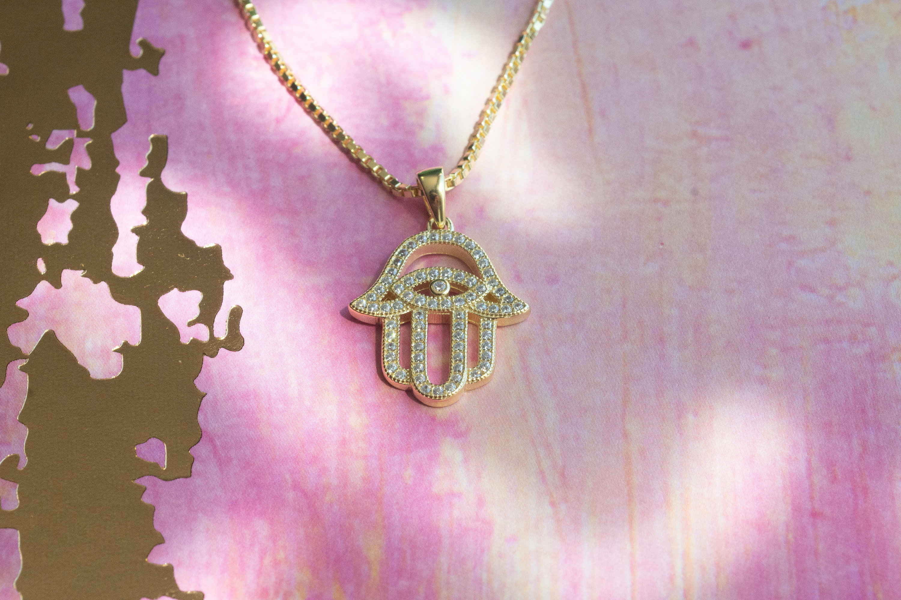 Gold Hamsa Hand Necklace Hamsa Jewelry Hamsa Necklace Evil Eye Etsy