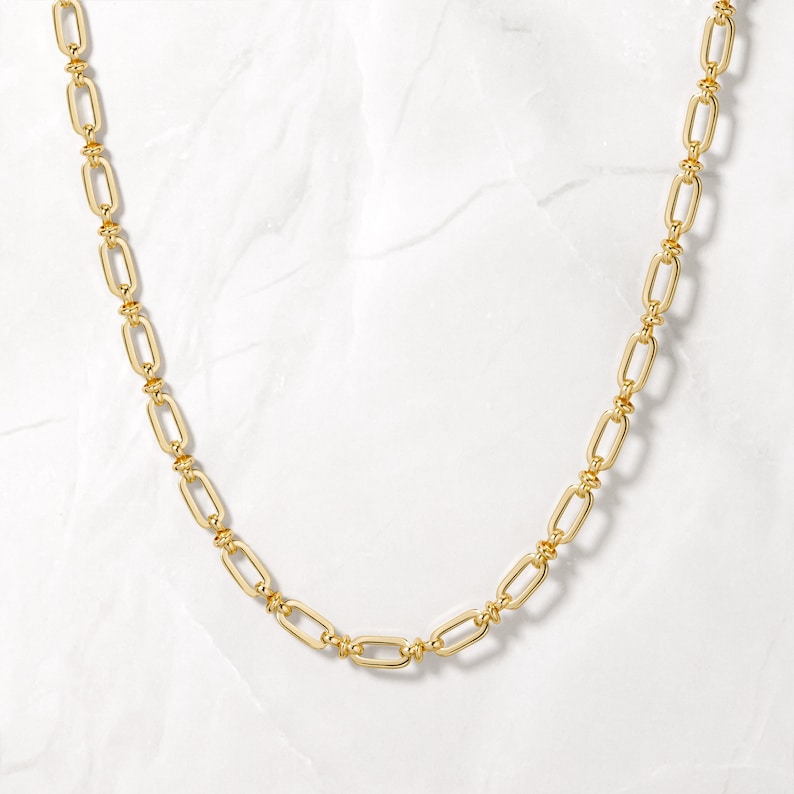 Chain Necklace, Gold Chain Necklace, Silver Chain Necklace, Gold Necklace, Dainty Necklace, Statement Necklace Layered Necklace Gift for Her image 1