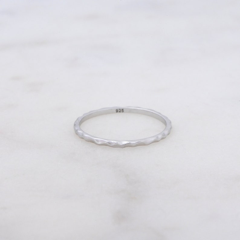 Stacking Ring, Thin Gold Ring, Dainty Ring, Minimalist Ring, Gold Ring, Hammered Ring, Sterling Silver Ring, Simple Ring, Delicate Ring image 3