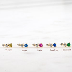 Opal Gold Studs, Opal Stud Earrings, White Opal Studs, Silver Studs, Opal Earrings, Tiny Gold Studs, Gold Stud Earrings, October Birthstone image 8