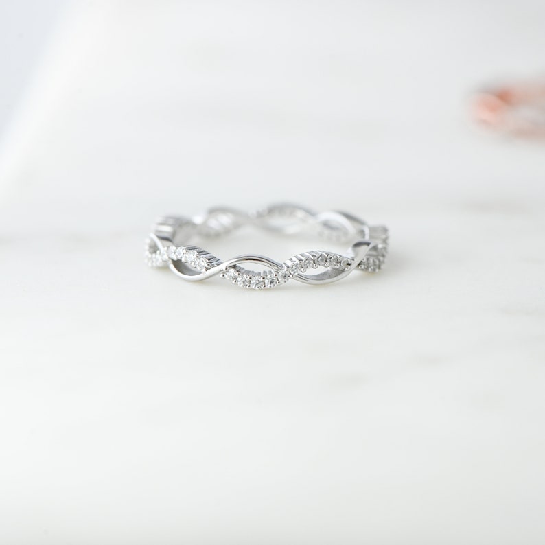 Infinity Ring, Eternity Ring, Twist Ring, Dainty Ring, Simple Ring, Stacking Ring, Diamond Ring, Eternity Band, Gift for Her, Stacking Ring image 7