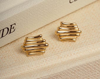 Gold or Silver Minimalist Earrings, Push Back Closure, Unique Earrings, Modern Earrings, Vintage Earrings, Statement Earrings