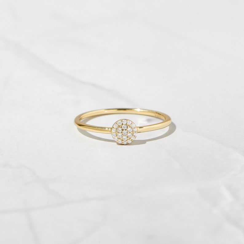 Dainty Ring, CZ Stacking Ring, Circle Ring, Gift for Her, Minimalist Ring, Sterling Silver Ring, Gold Ring, Womens Ring, Stackable Ring image 1