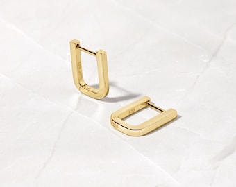 Square Hoops, Gold Hoop Earrings, Gold Hoops, Silver Hoops, Hoops, Geometric Hoop Earrings, Gift for Her, Earrings for Women