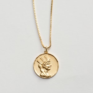 Gold Fill Medallion Necklace Coin Pendant Necklace Good Luck Necklace Silver Medallion Coin Pendant Necklace Christmas Gift for Her