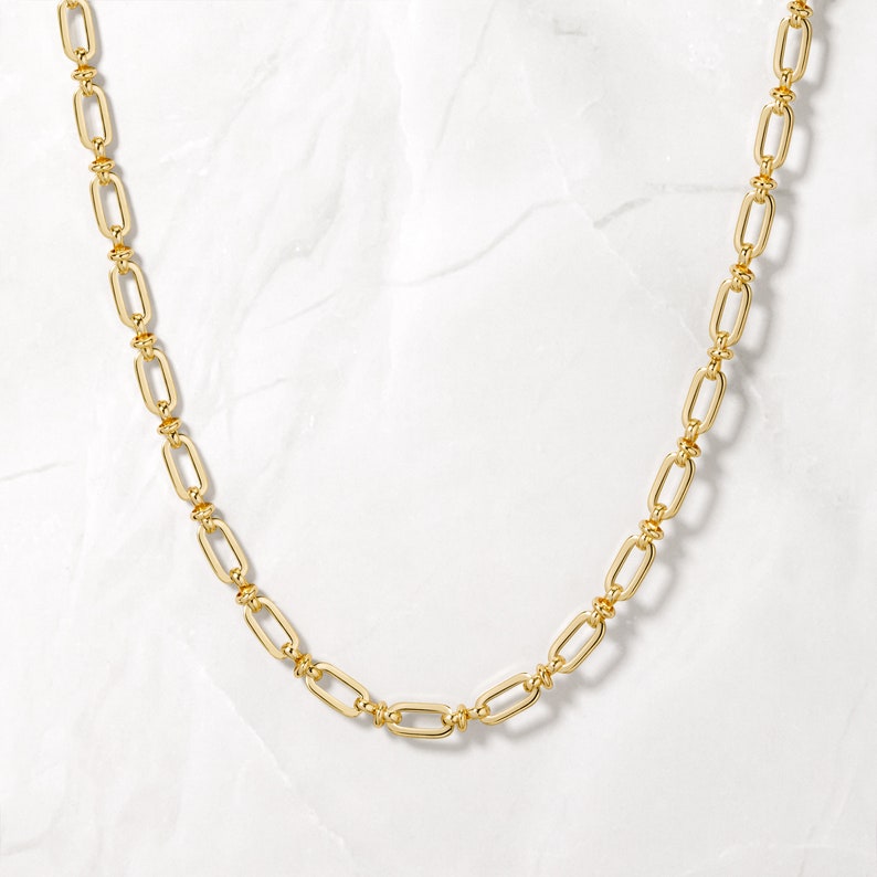 Chain Necklace, Gold Chain Necklace, Silver Chain Necklace, Gold Necklace, Dainty Necklace, Statement Necklace Layered Necklace Gift for Her image 2