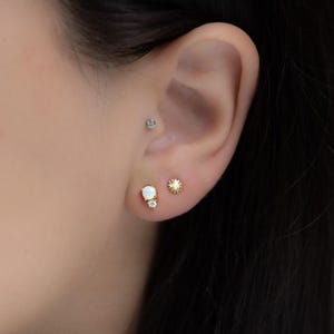 Opal Earrings, Opal Studs, Opal Stud Earrings, Silver Studs, Opal Earrings, Tiny Gold Studs, Dainty Gold Stud Earrings, October Birthstone