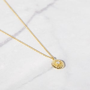 Medallion Necklace, Dainty Necklace, Gold Pendant Necklace, Coin Necklace, Gold Necklace, Layering Necklace, Gold Medallion, Gift for Her image 5