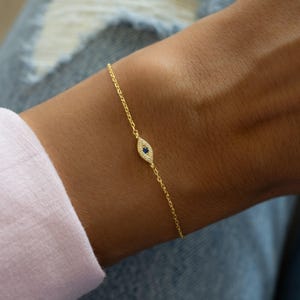 Evil Eye Bracelet, Protection Bracelet, Evil Eye Jewelry, Friendship Bracelet, Evil Eye Charm, Adjustable Bracelet, Dainty Bracelet, Gift
