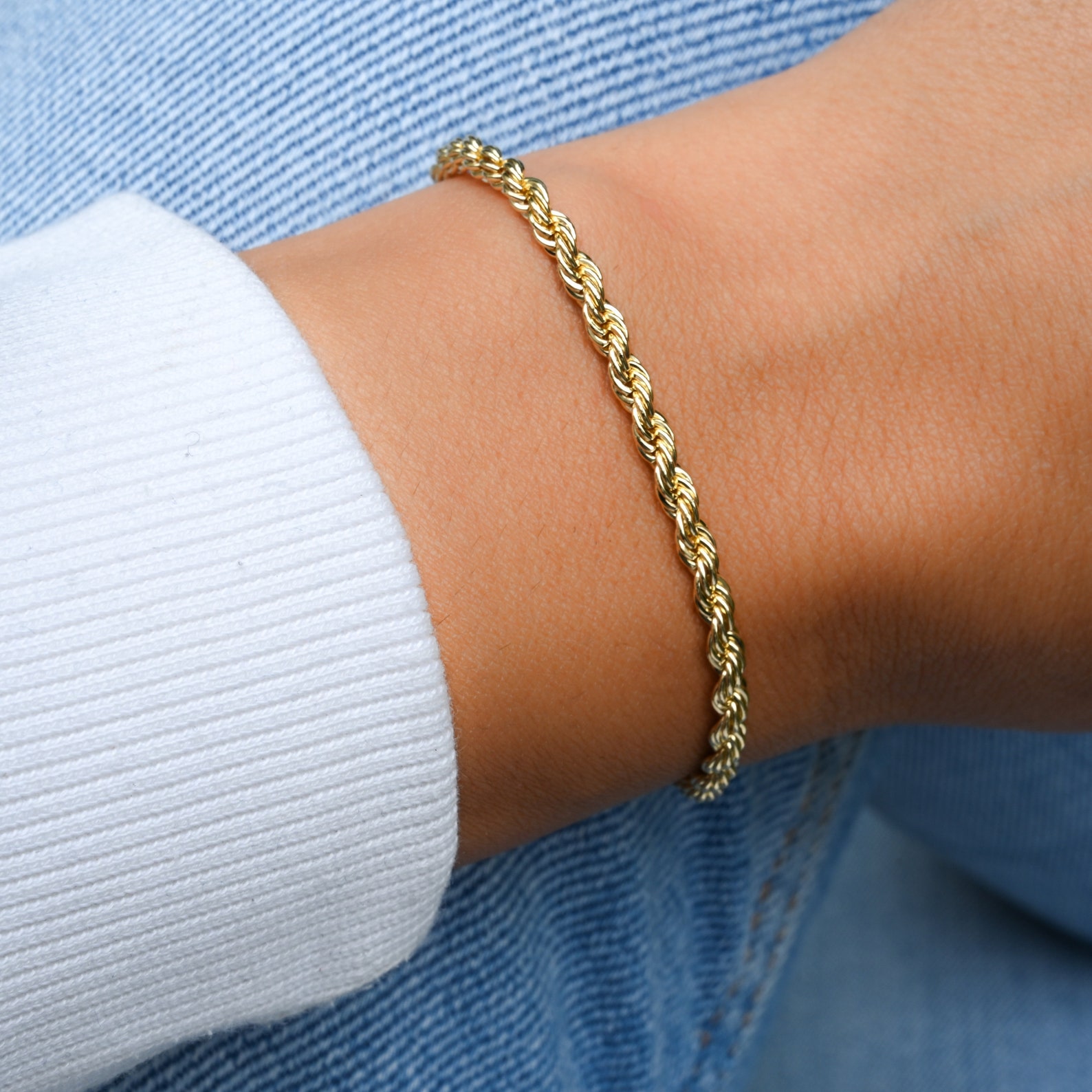 CC BLACK ROPE BRACELET GOLD DIAMOND