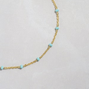 Turquoise Beaded Bracelet by Sami Jewels, Turquoise Bracelet, Dainty Bracelet, Minimalist Bracelet, Gift for Her, Gold Bracelet image 8