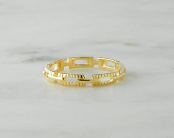 Anillo delicado, anillo de cadena, anillo fino, anillo de oro, anillo apilable, anillo sencillo, joyería minimalista, anillo para el dedo meñique, anillo apilable, regalo para ella