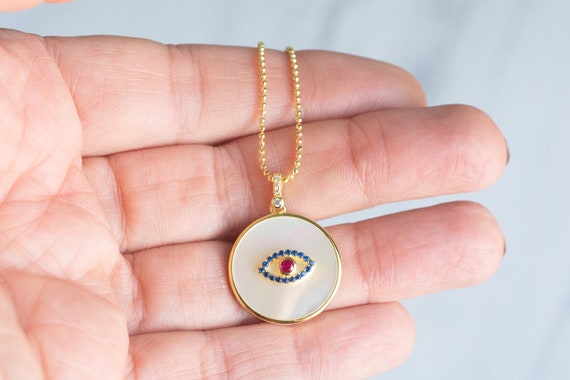 Evil eye etsy necklace deals
