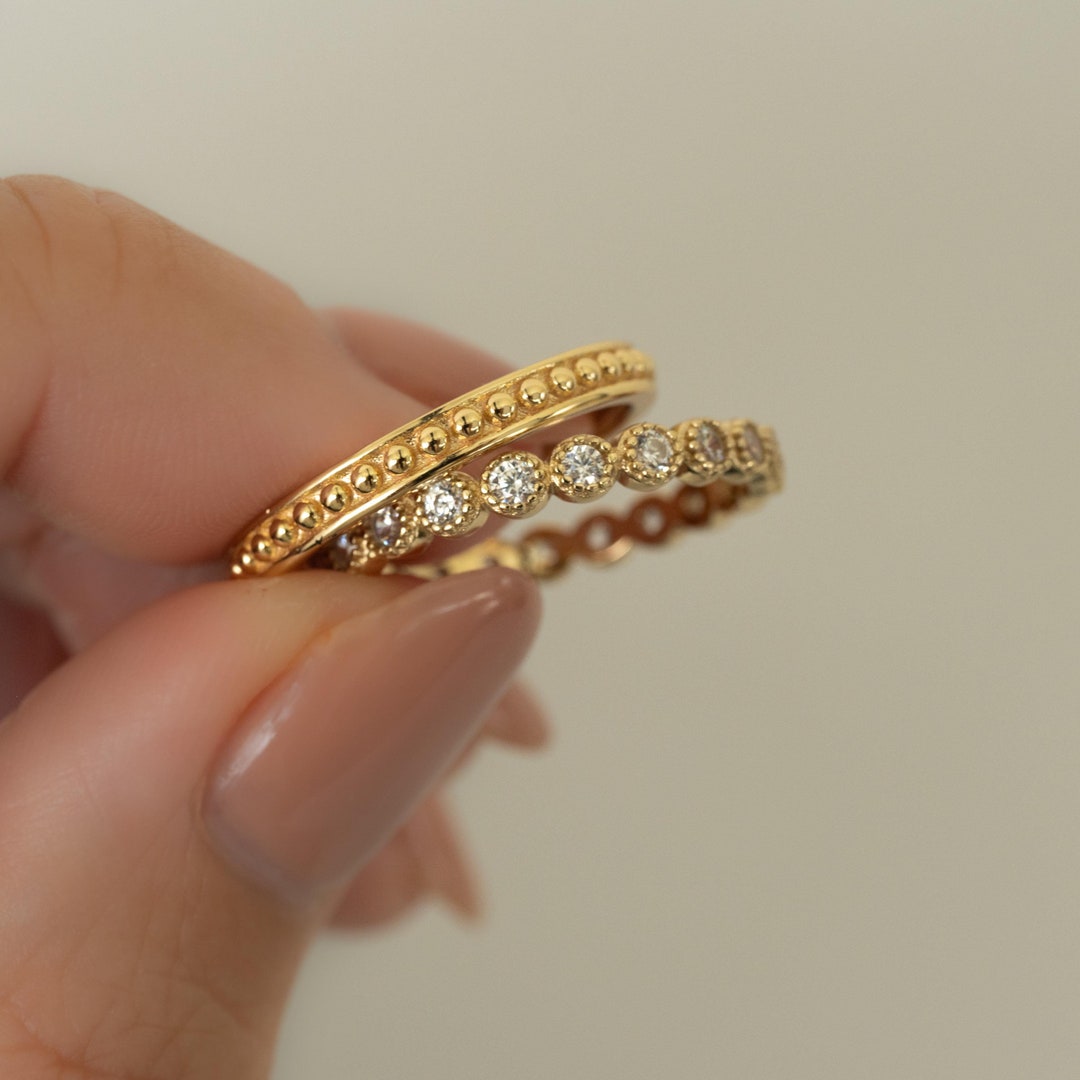 Stacking Ring Set, Stacking Rings, Layered Rings, Dainty Ring, Gold ...