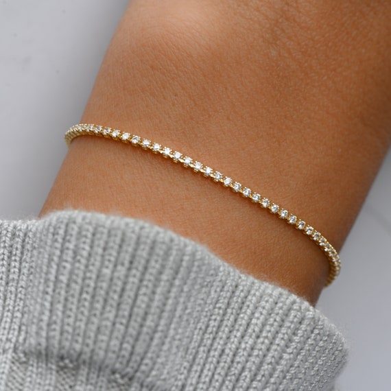 1.5mm Tennis Bracelet Gold Tennis 